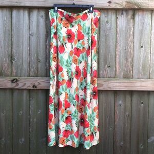 Kitri Floral Maxi Skirt Size 12 Layla Green Orange Cream